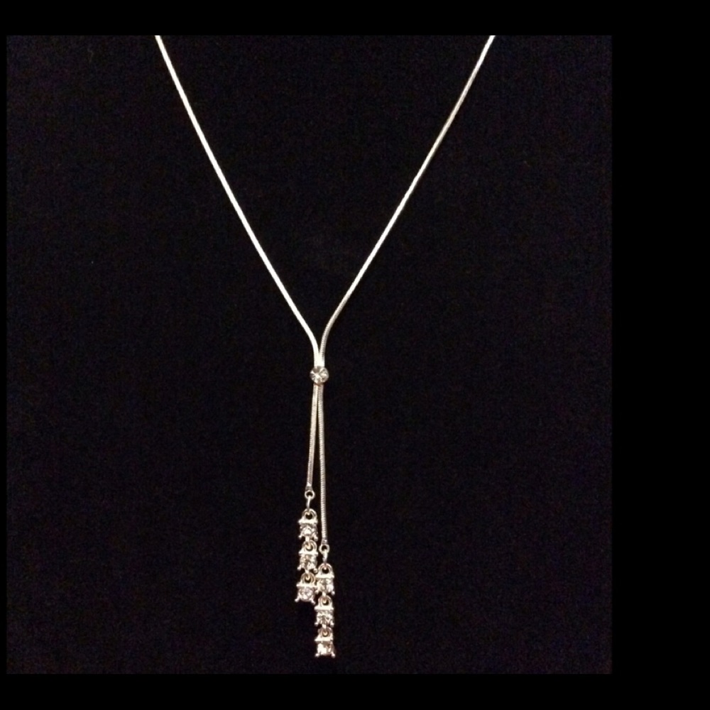 Genuine Austrian crystal necklace in faux silver